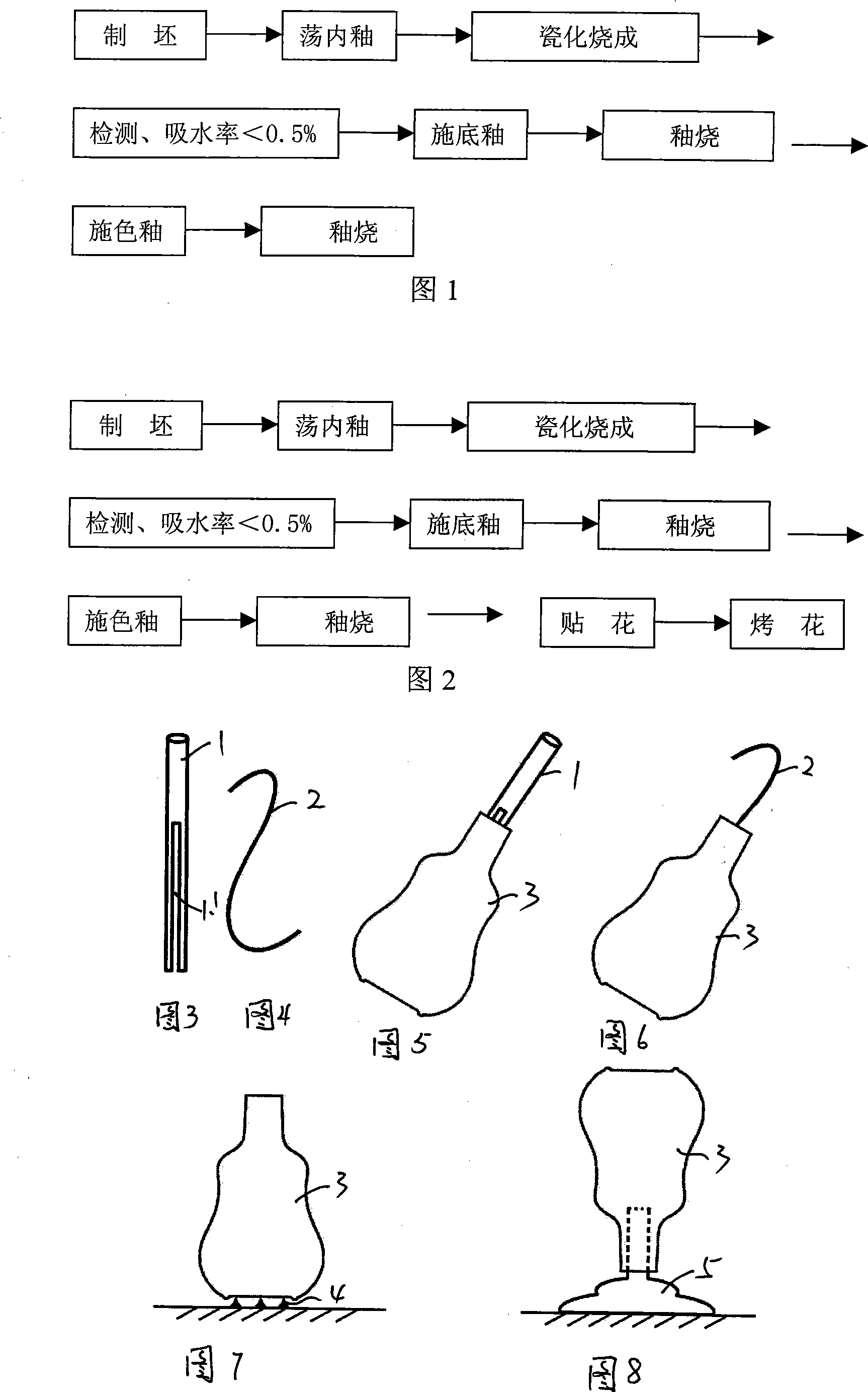 Method for preparing glaze ceramic wine bottle with body-hidden bottom