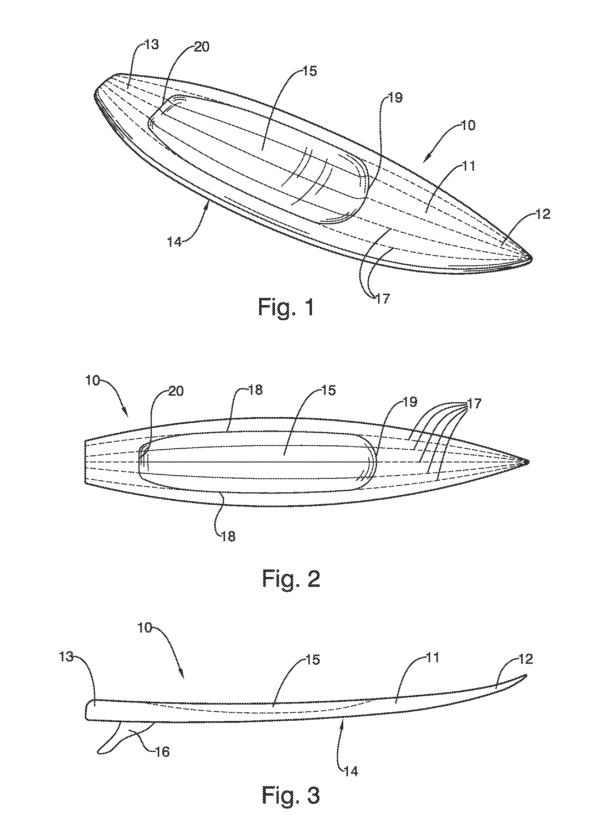 Longitudinally reinforced elliptically contoured waveriding system