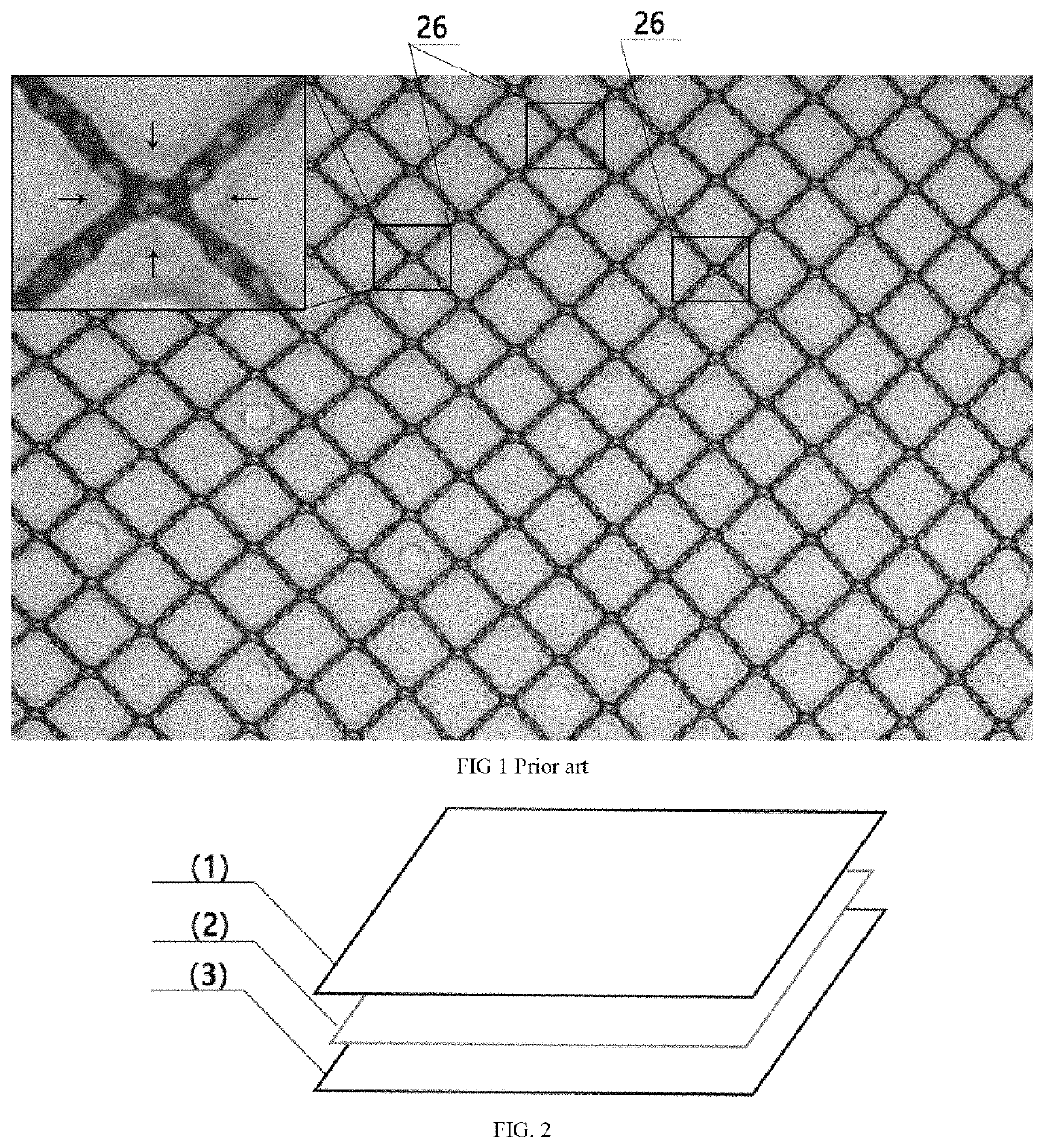 Composite soft tissue repair material stable in repair area