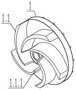 Semi-open plastic impeller for lining plastic corrosion prevention pump