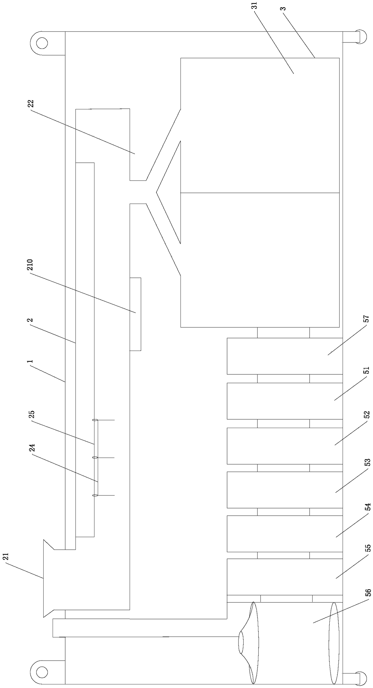 Pyrolysis gasification treatment integration box for garbage