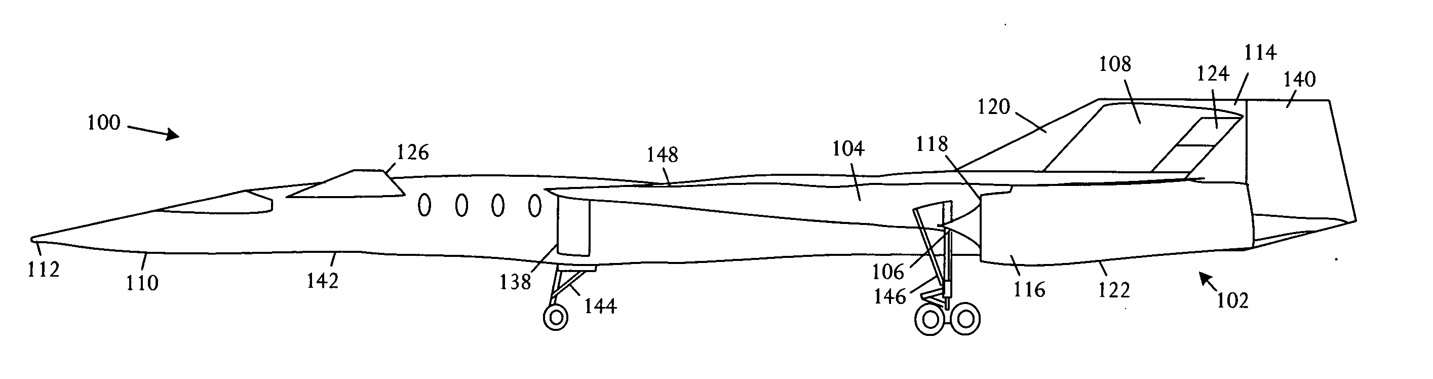 Wing gull integration nacelle clearance, compact landing gear stowage, and sonic boom reduction