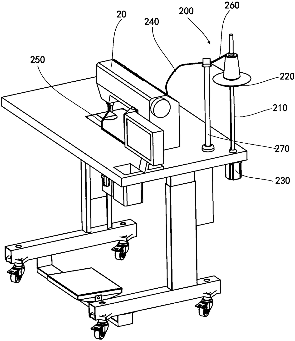 Thread changing and penetrating mechanism and method