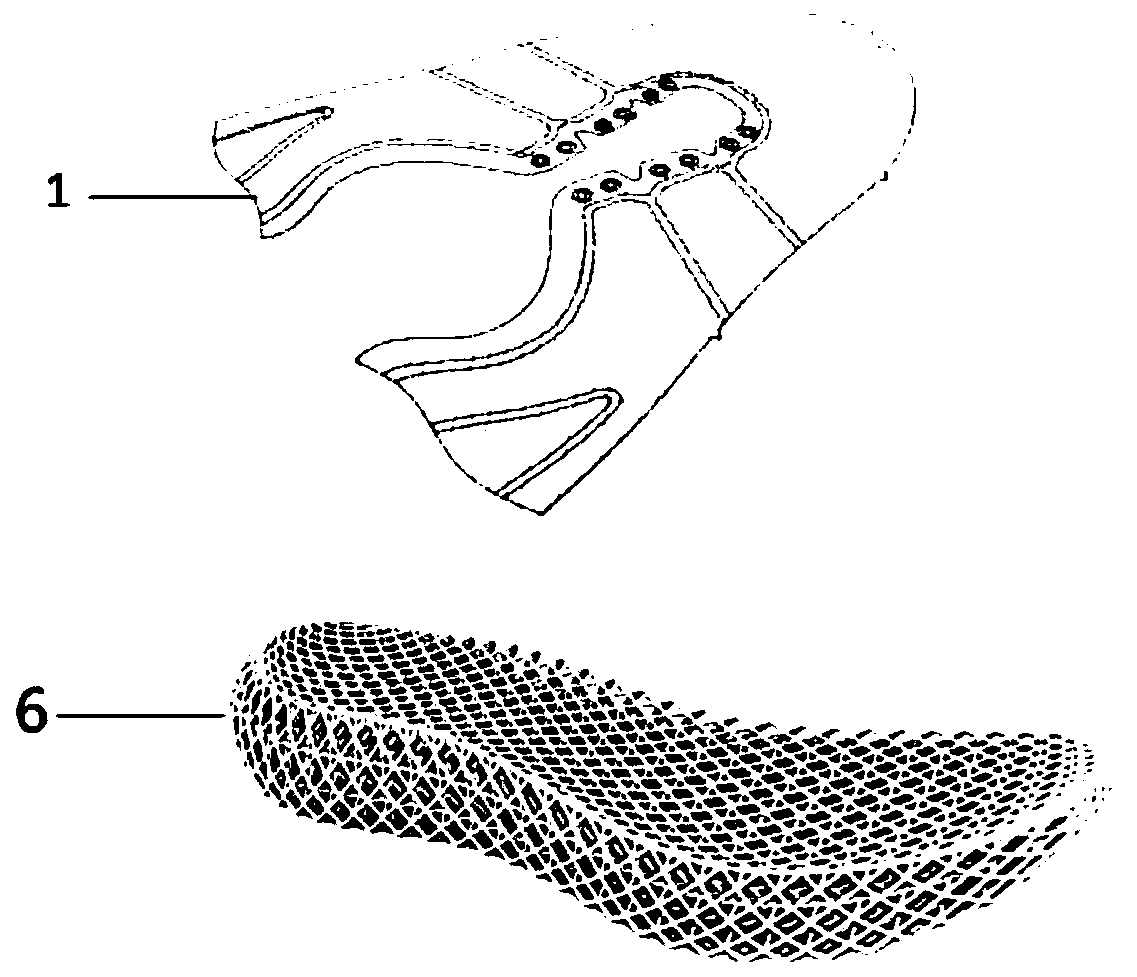 3D printed vamp, sports shoe made of same and method