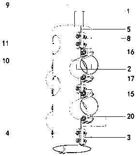 Raw bamboo frame steel pipe joint construction method adapting to raw bamboo diameter changes