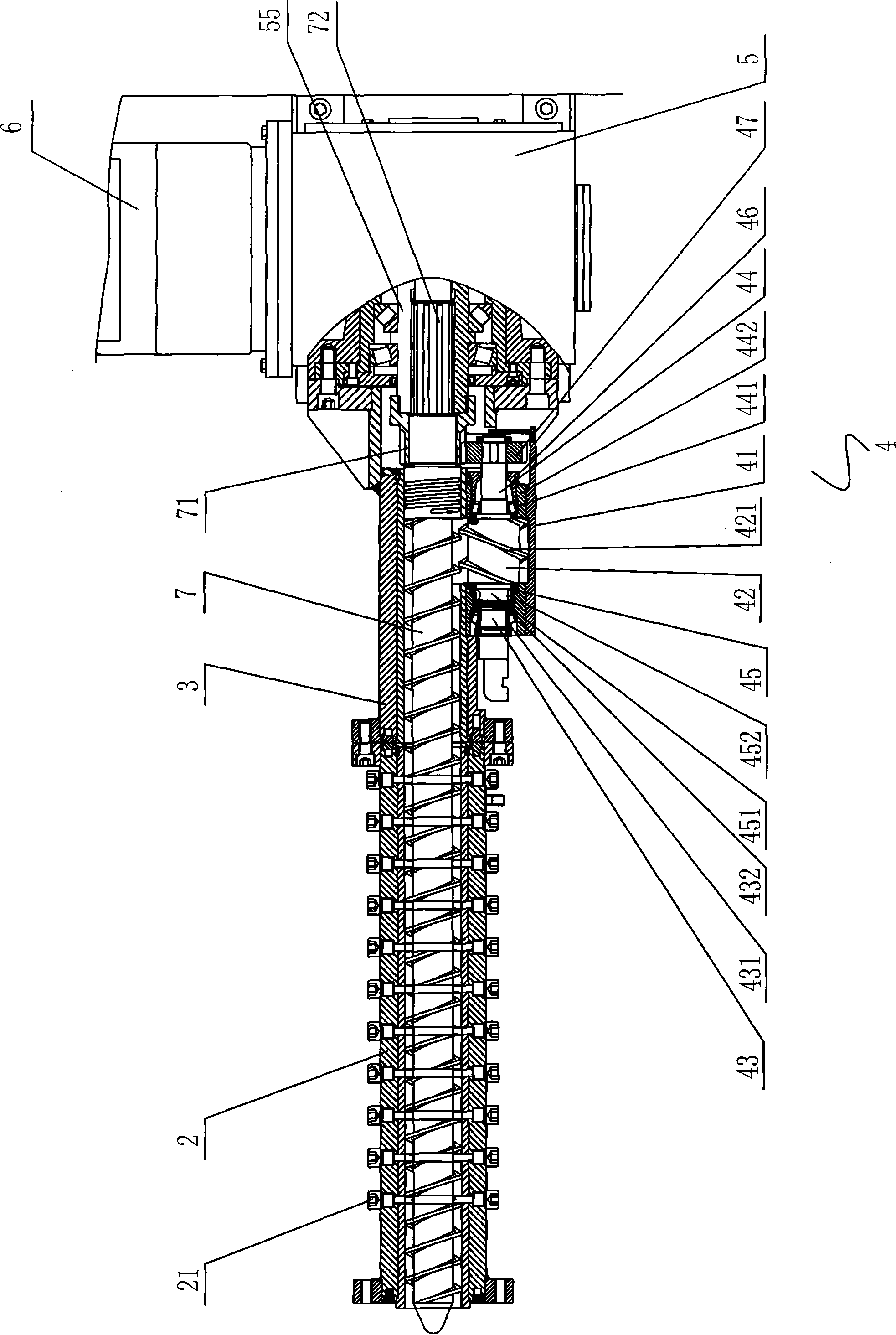 Rubber helical gearing cold feed extruder