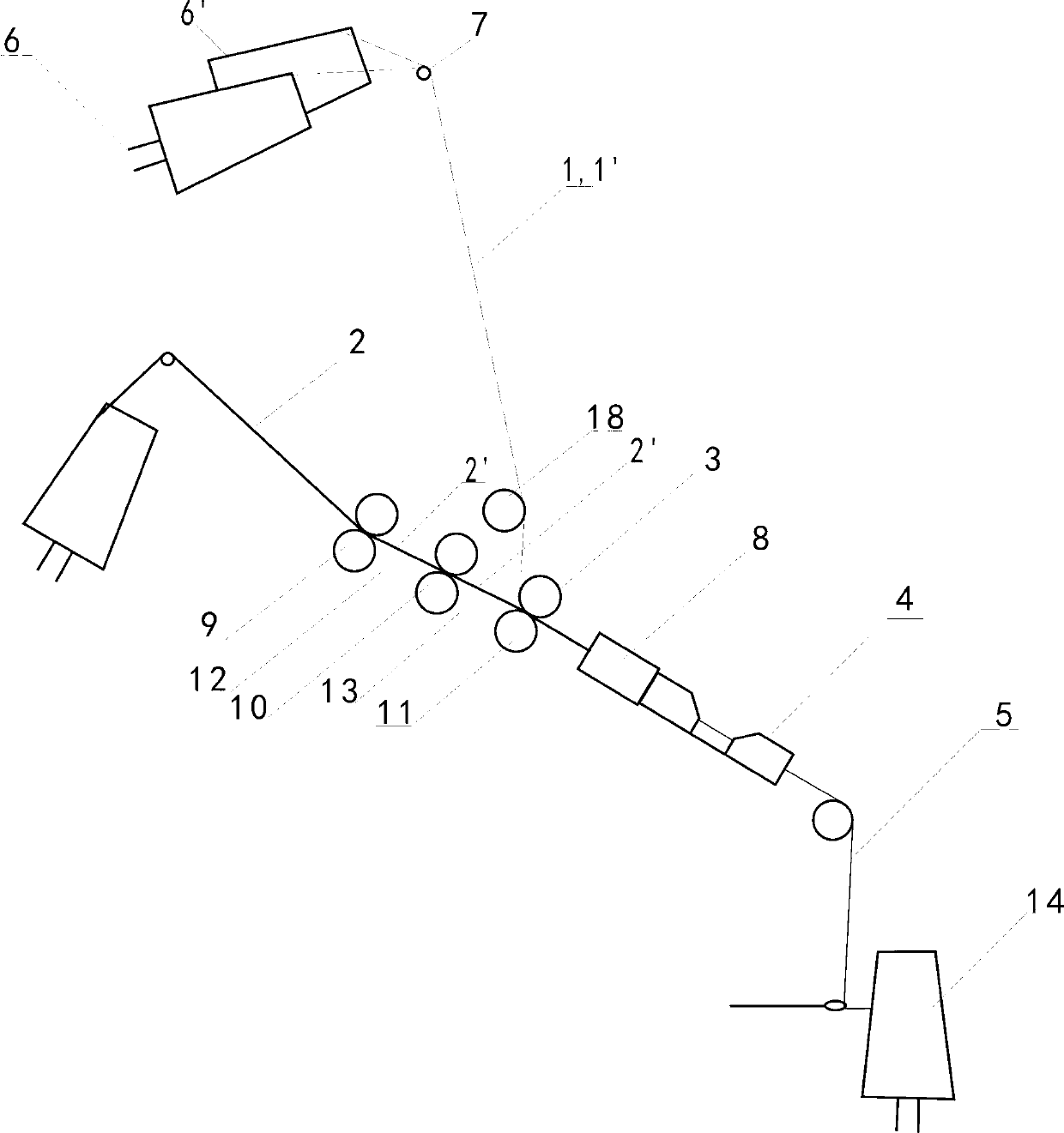 Processing method of double-component elastic spandex core-spun yarn