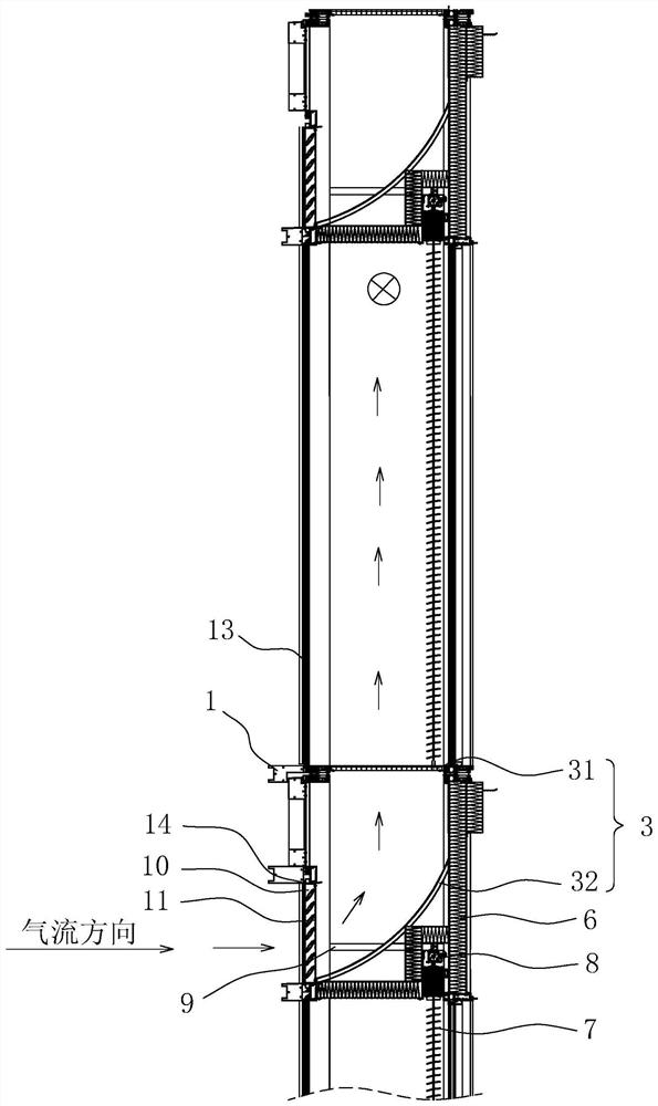 Double-layer curtain wall unit and double-layer curtain wall