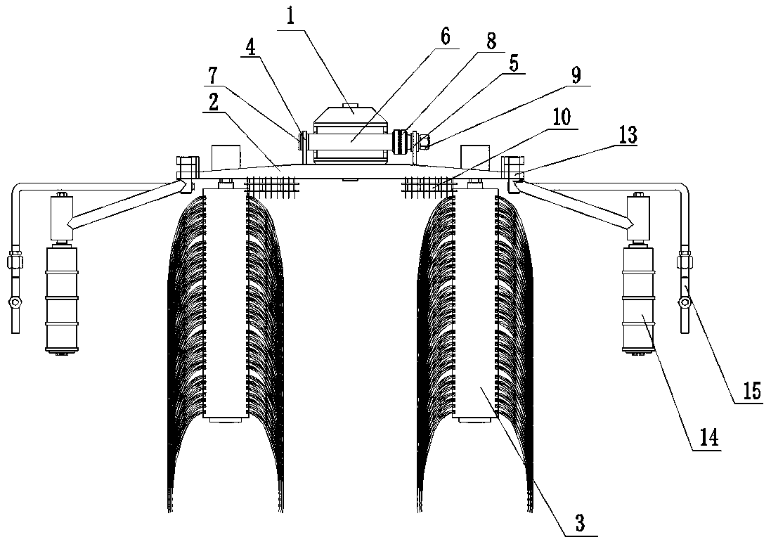 A reversible road guardrail cleaning device