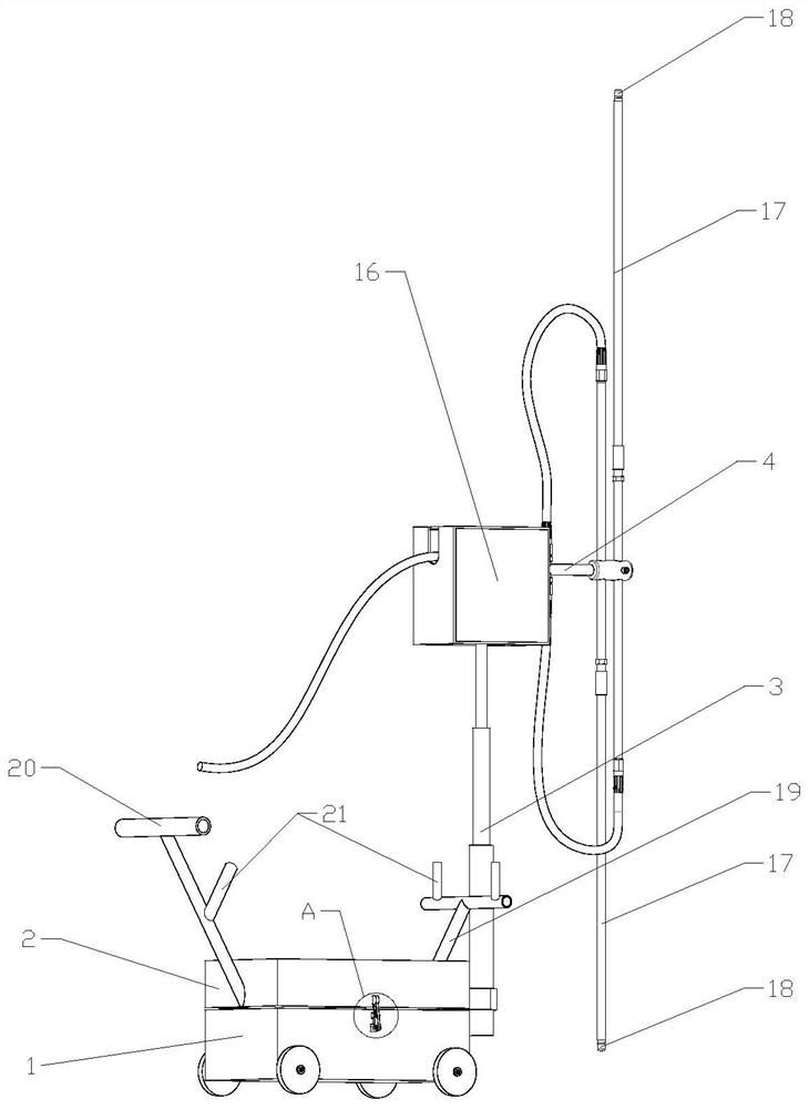 Automatic paint spraying device for inner wall of tower drum