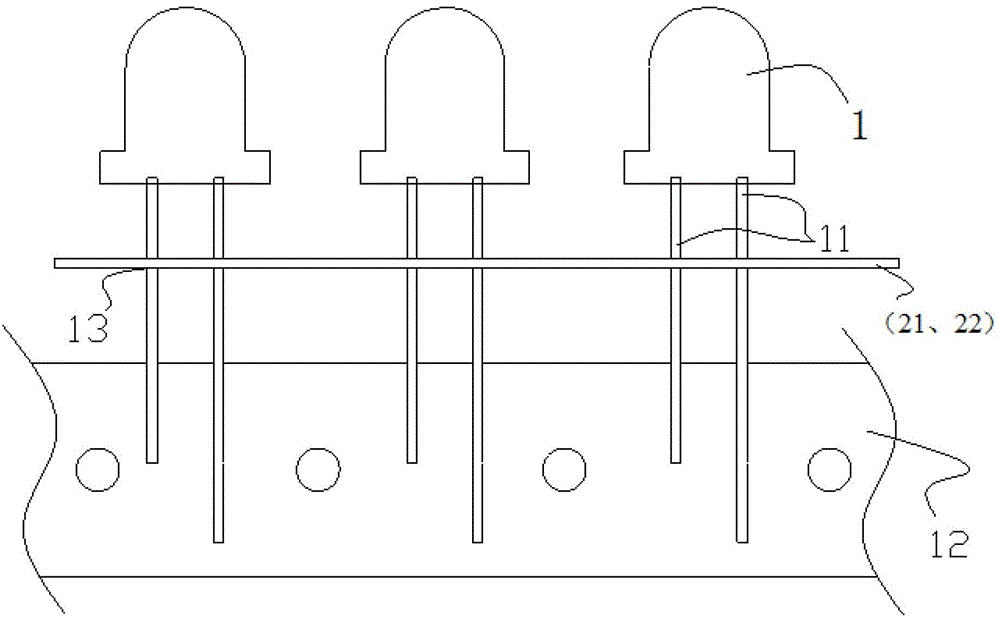 Automatic molding device and method for in-line LEDs with height positioning