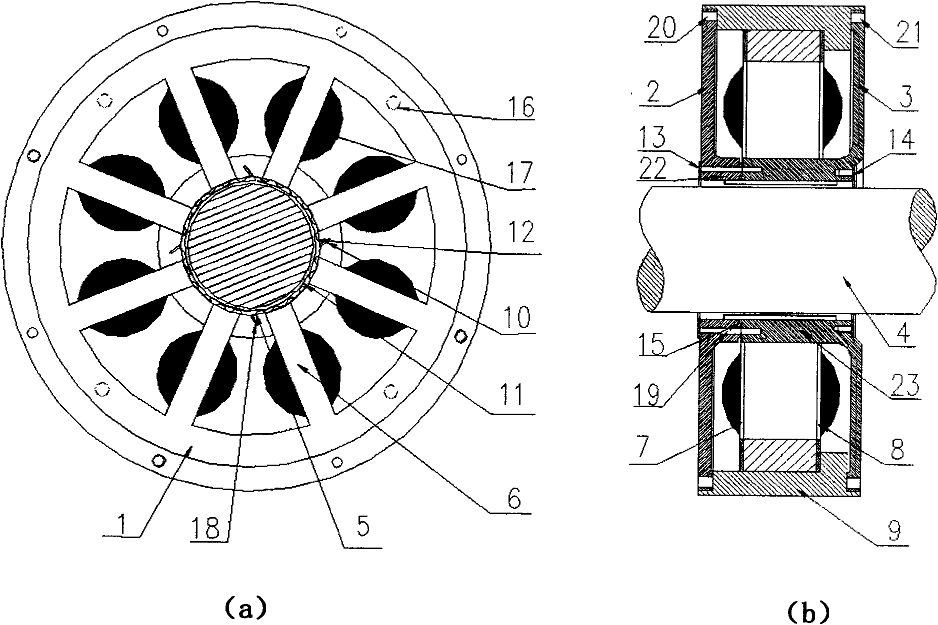 Embedded electromagnetic-elastic foil gas mixing bearing