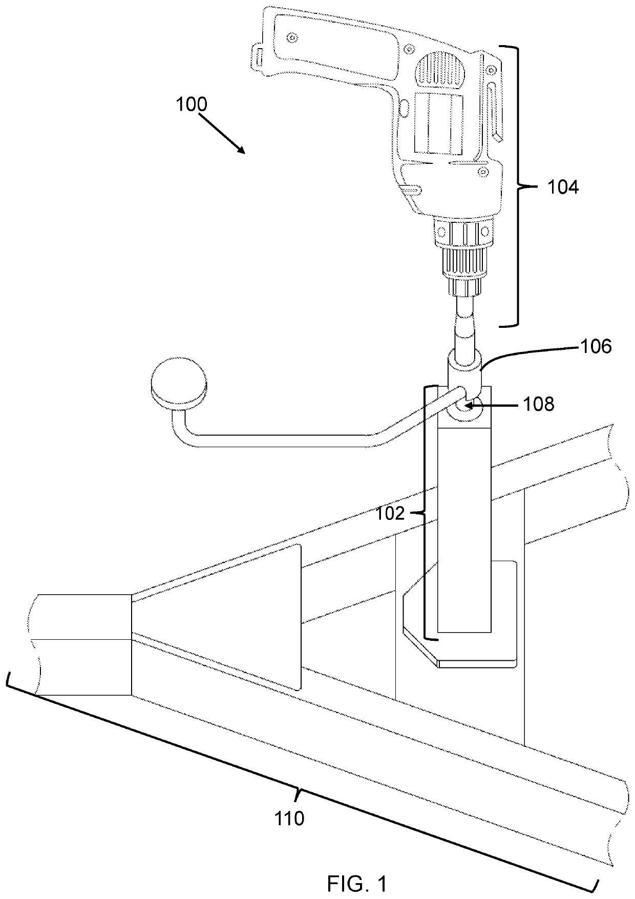 Trailer Crank Extension Device for Automated Raising and Lowering of a Trailer