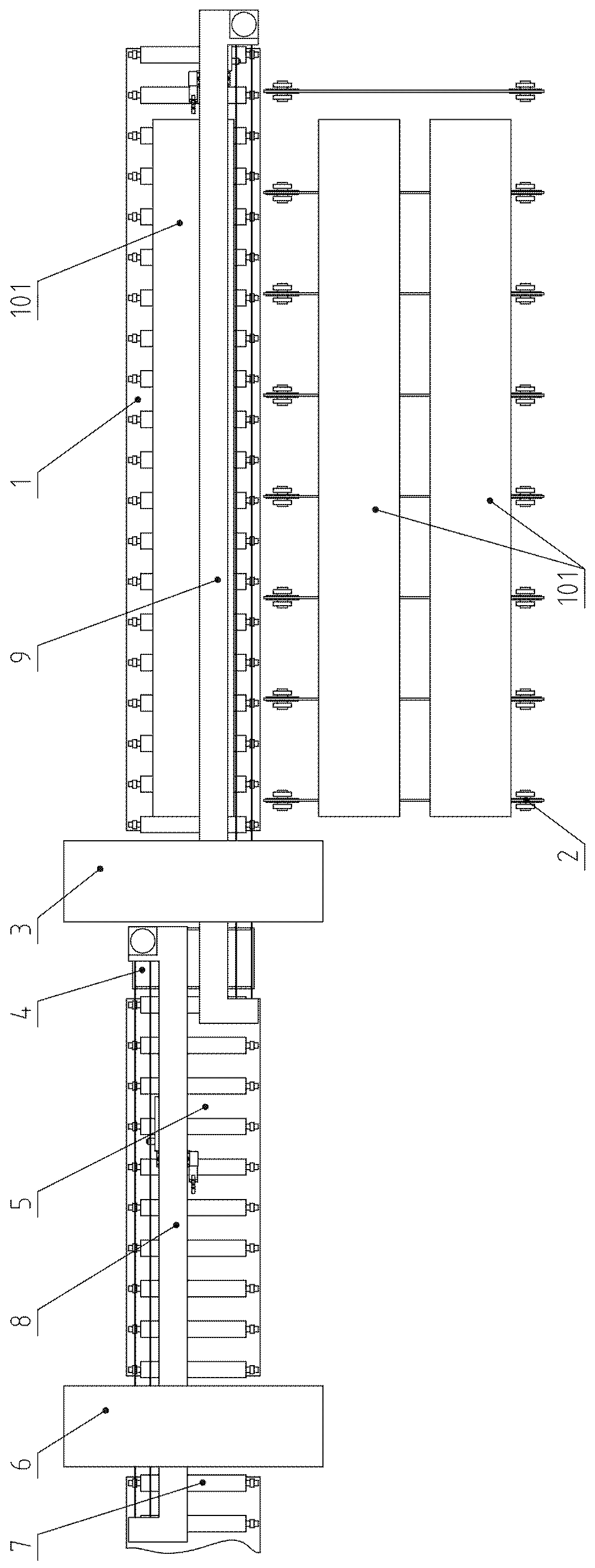 Material delivery mechanism of aluminum template automatic blanking production line