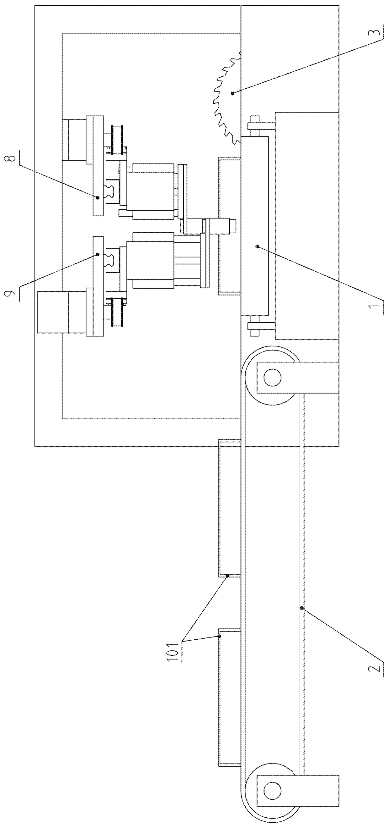 Material delivery mechanism of aluminum template automatic blanking production line