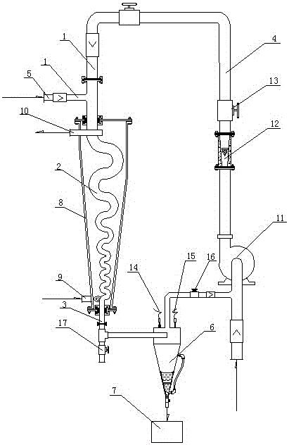 High-efficiency production device for preparing hydrochloric acid by drying hydrogen chloride through water absorption