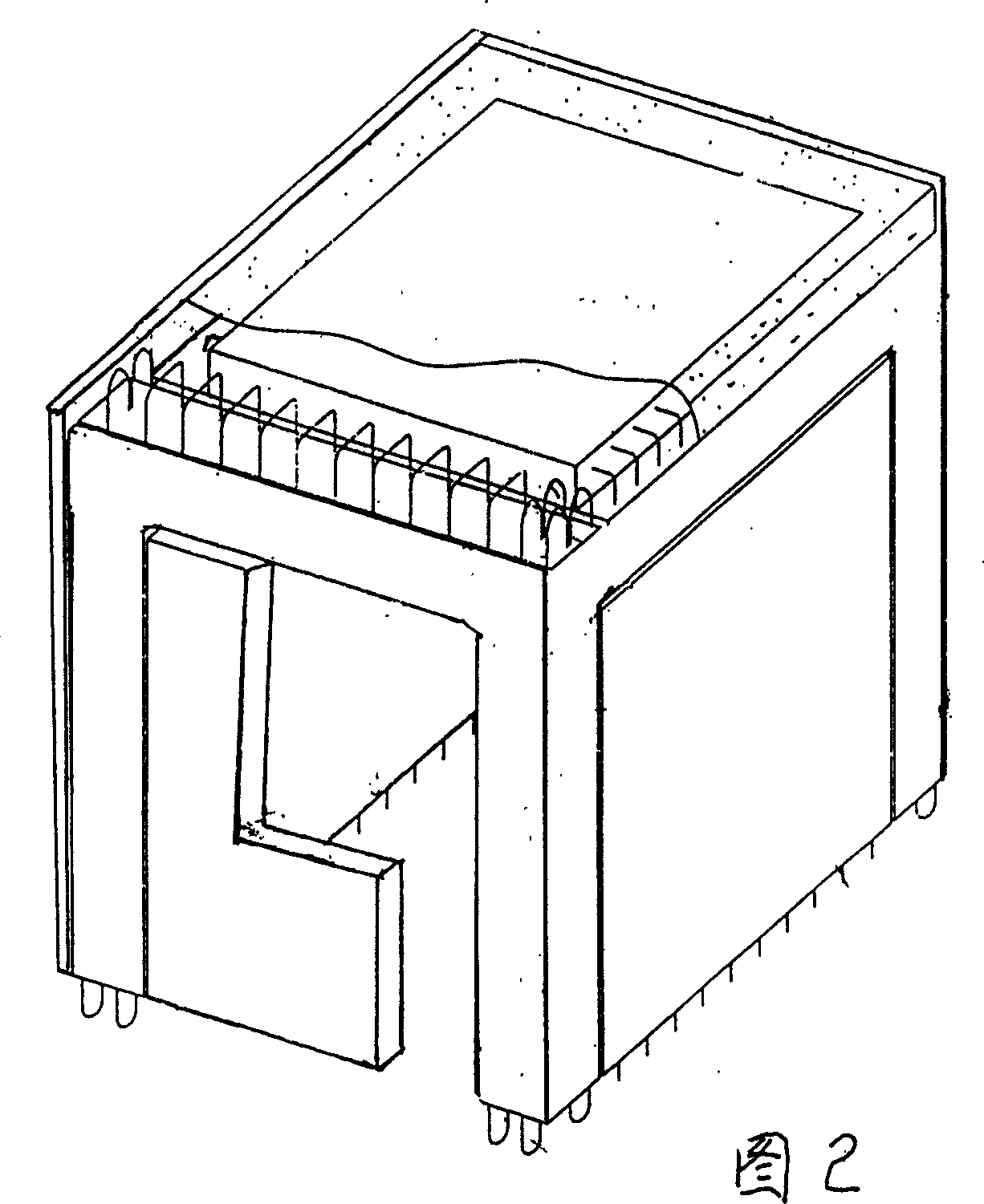 Composite concrete building casing member and plate, and their combining method