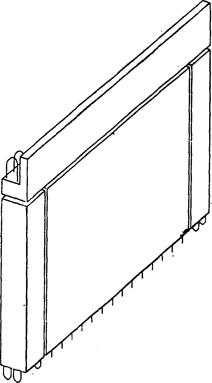 Composite concrete building casing member and plate, and their combining method