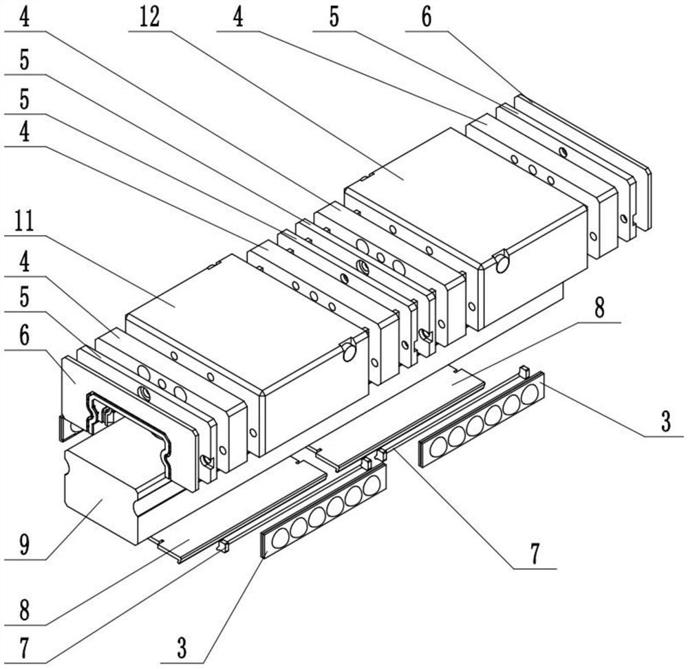 Combined telescopic sliding block