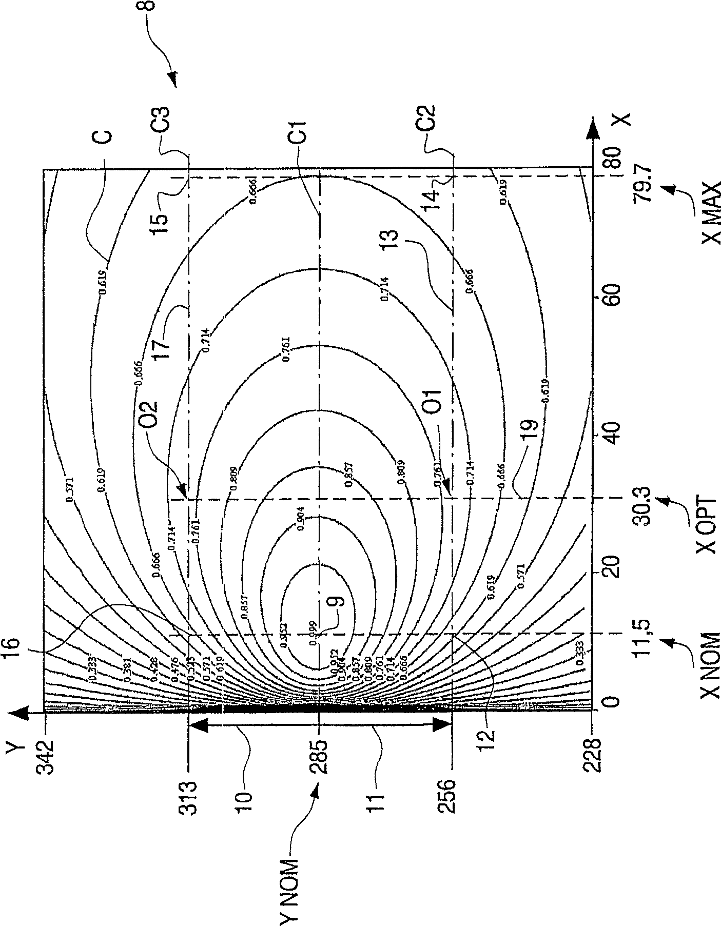 Device comprising two mutually adapted impedances for the purpose of power transmission