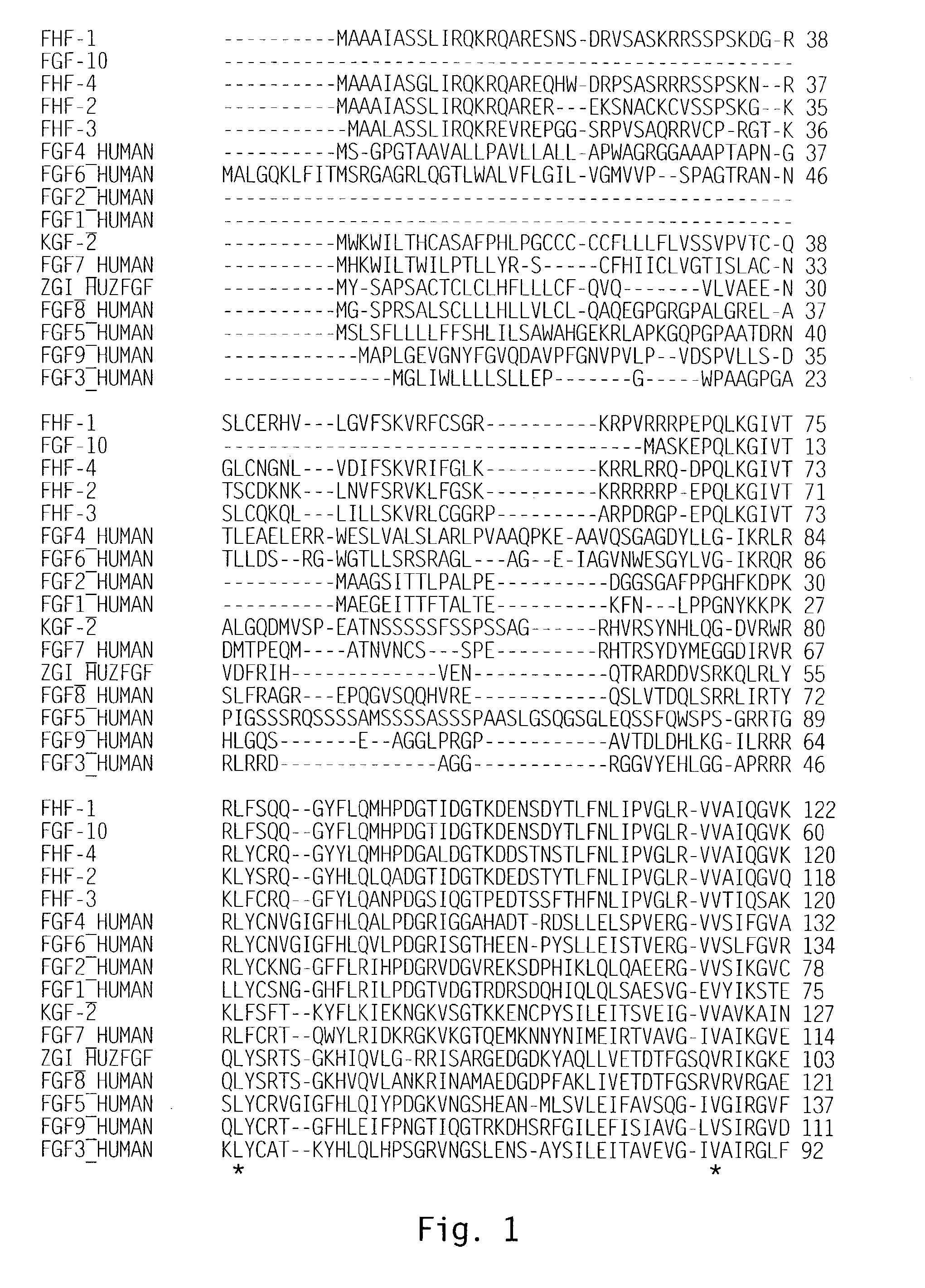 Methods of use of FGF homologs