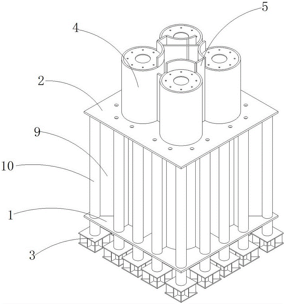 Multi-tube combined steel column and manufacturing method thereof