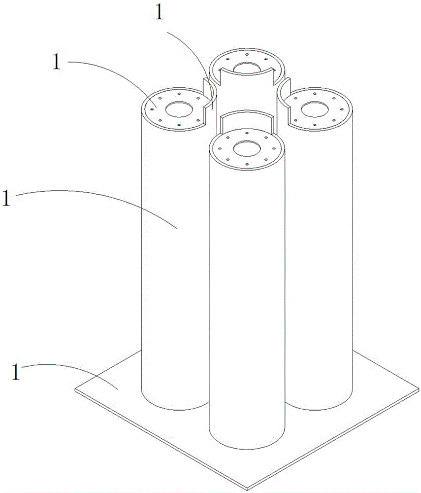 Multi-tube combined steel column and manufacturing method thereof