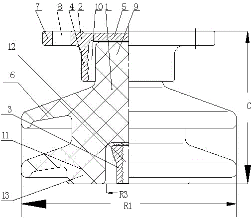 Post insulator for 1500V rigid overhead contact line