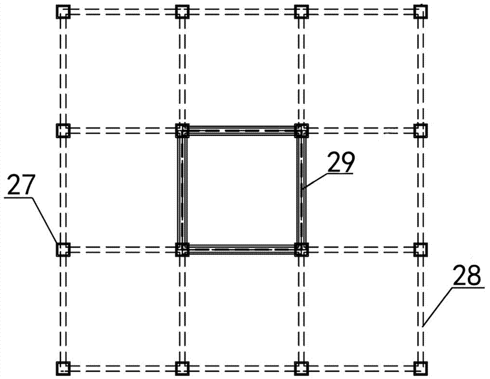 Overlapped prefabricated reinforced concrete structural system and construction method thereof