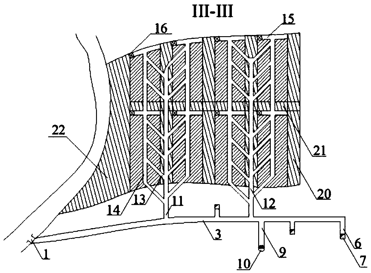 Medium-deep hole multi-stope and subsection common orepass mining method for mining hanging ore body