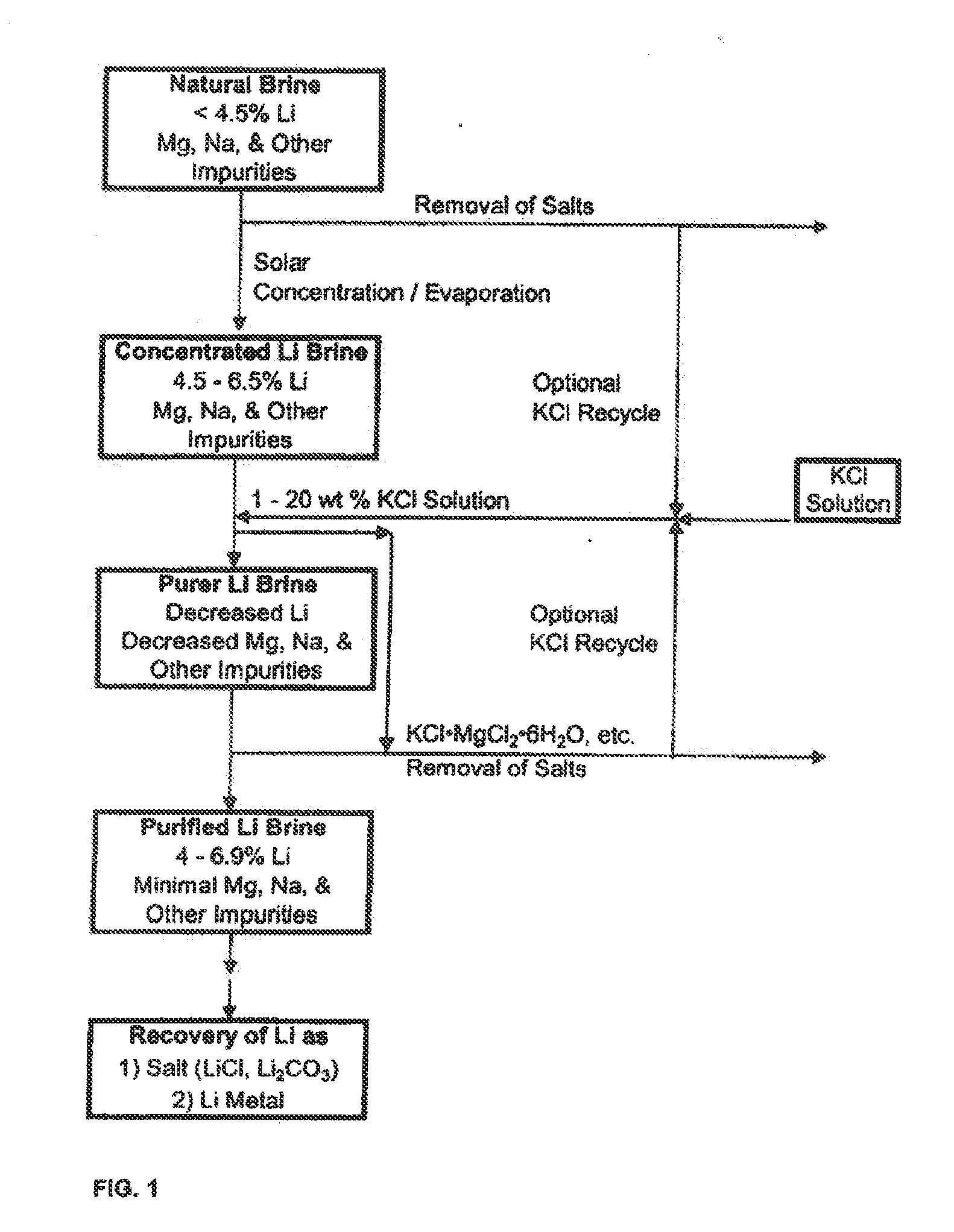 Production of high purity lithium compounds directly from lithium containing brines