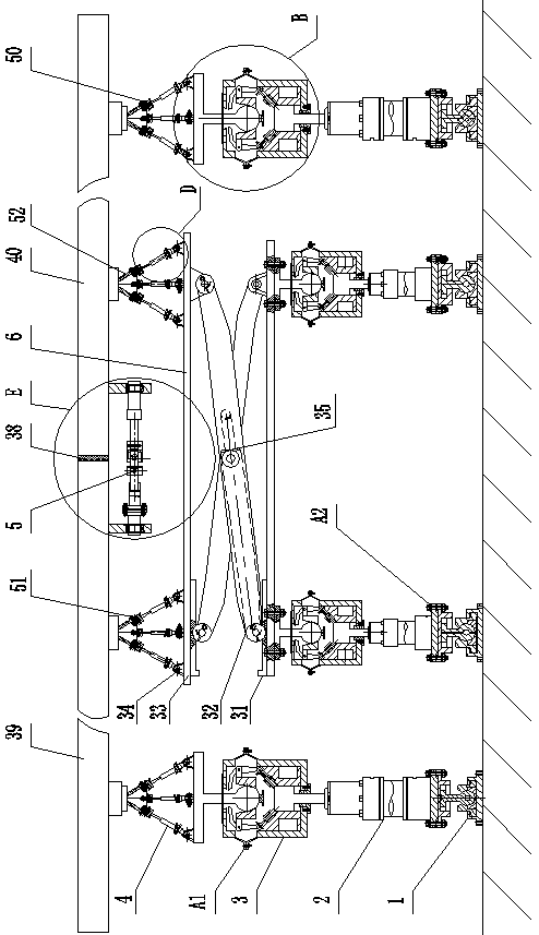 Three-dimensional self-adaptive adjusting platform