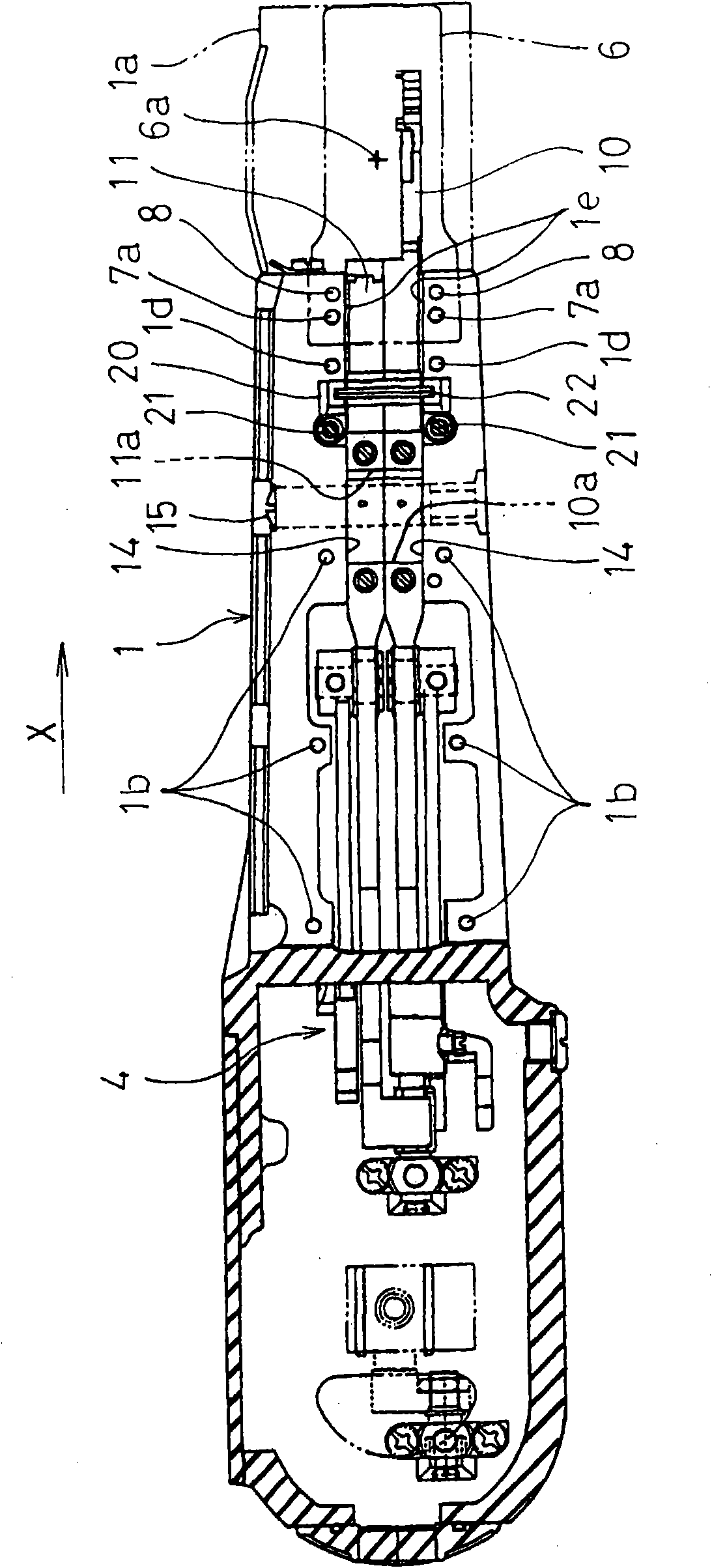 Arm out type sewing machine