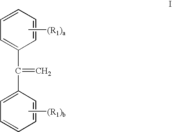 Gels prepared from dpe containing block copolymers