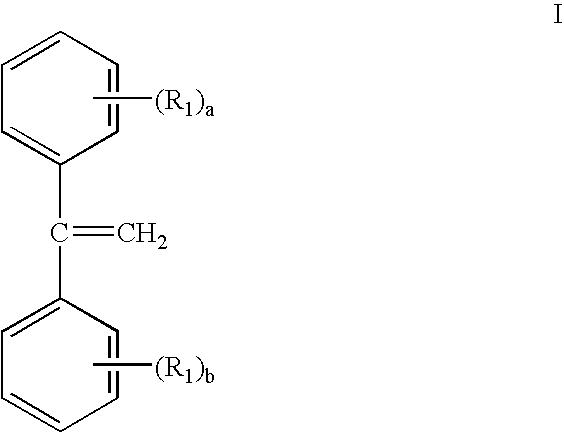 Gels prepared from dpe containing block copolymers