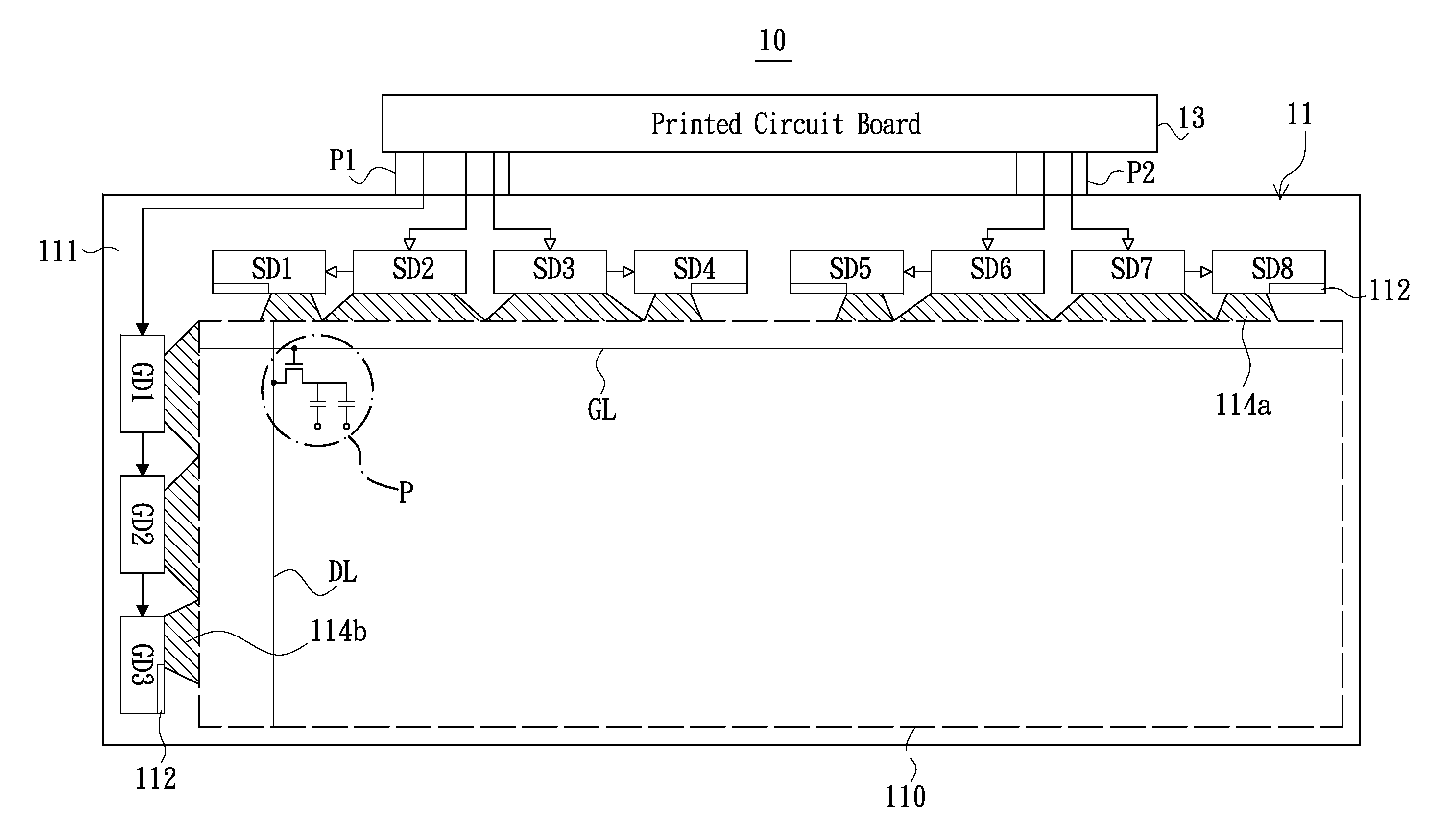 Driver Integrated Circuit Chip and Display Substrate of Flat Panel Display