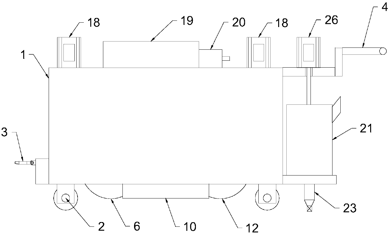 Integrated device for gap cutting and caulking on road surface