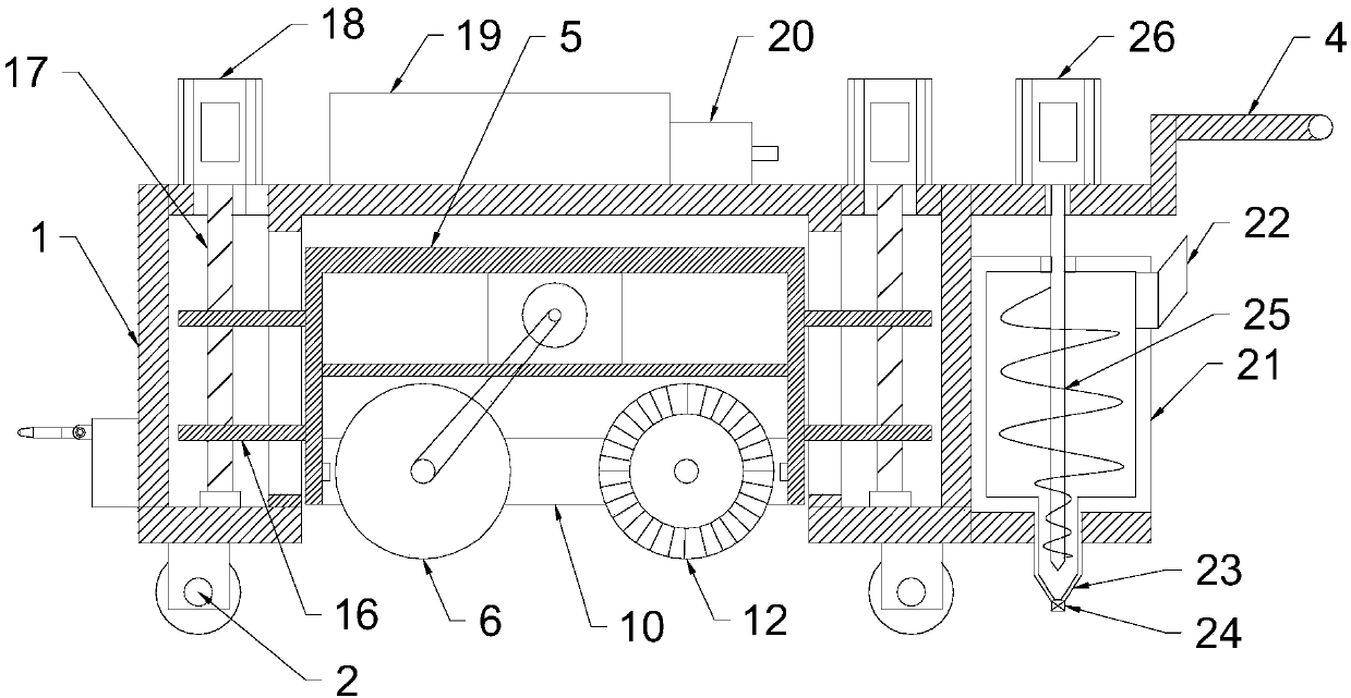 Integrated device for gap cutting and caulking on road surface