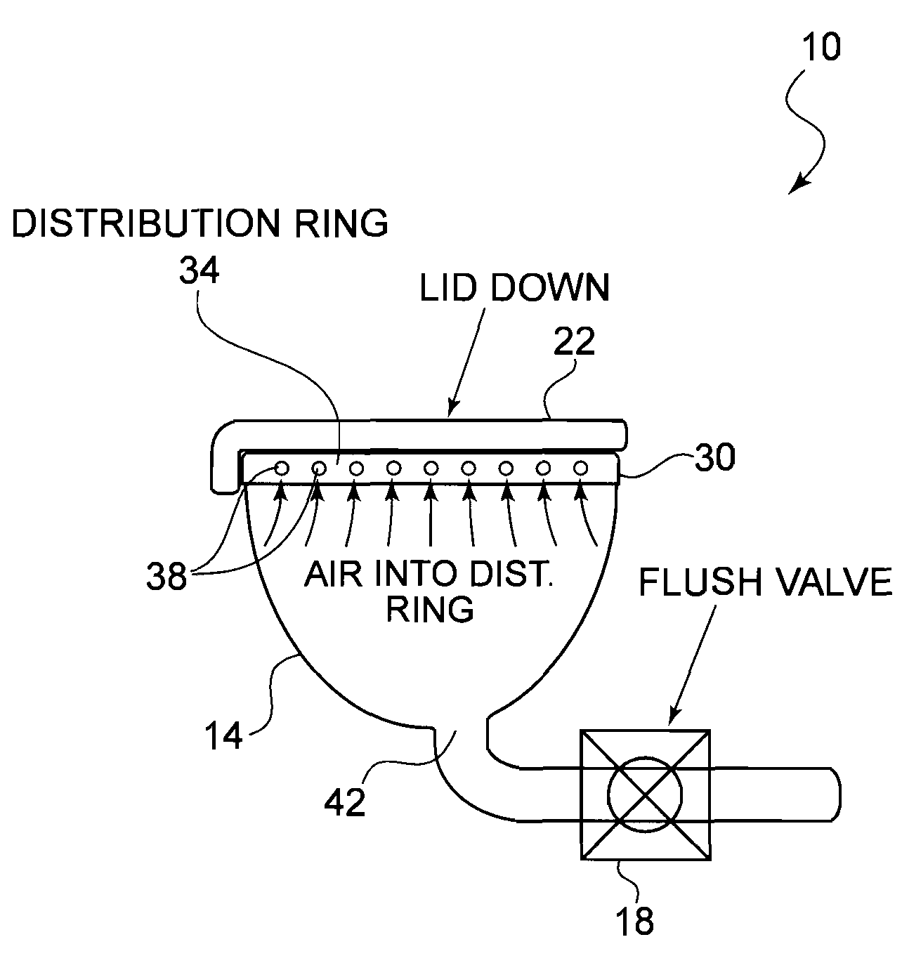 Vacuum toilet assembly