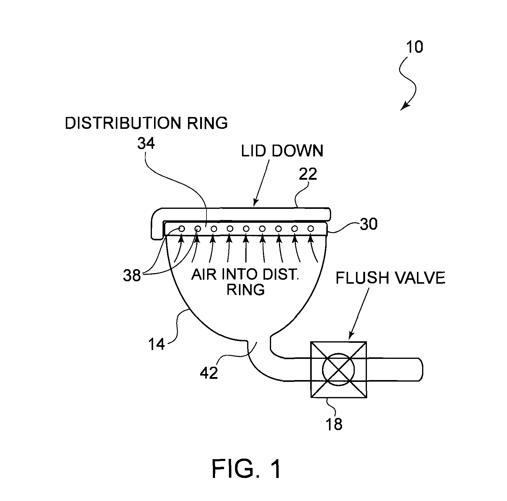 Vacuum toilet assembly