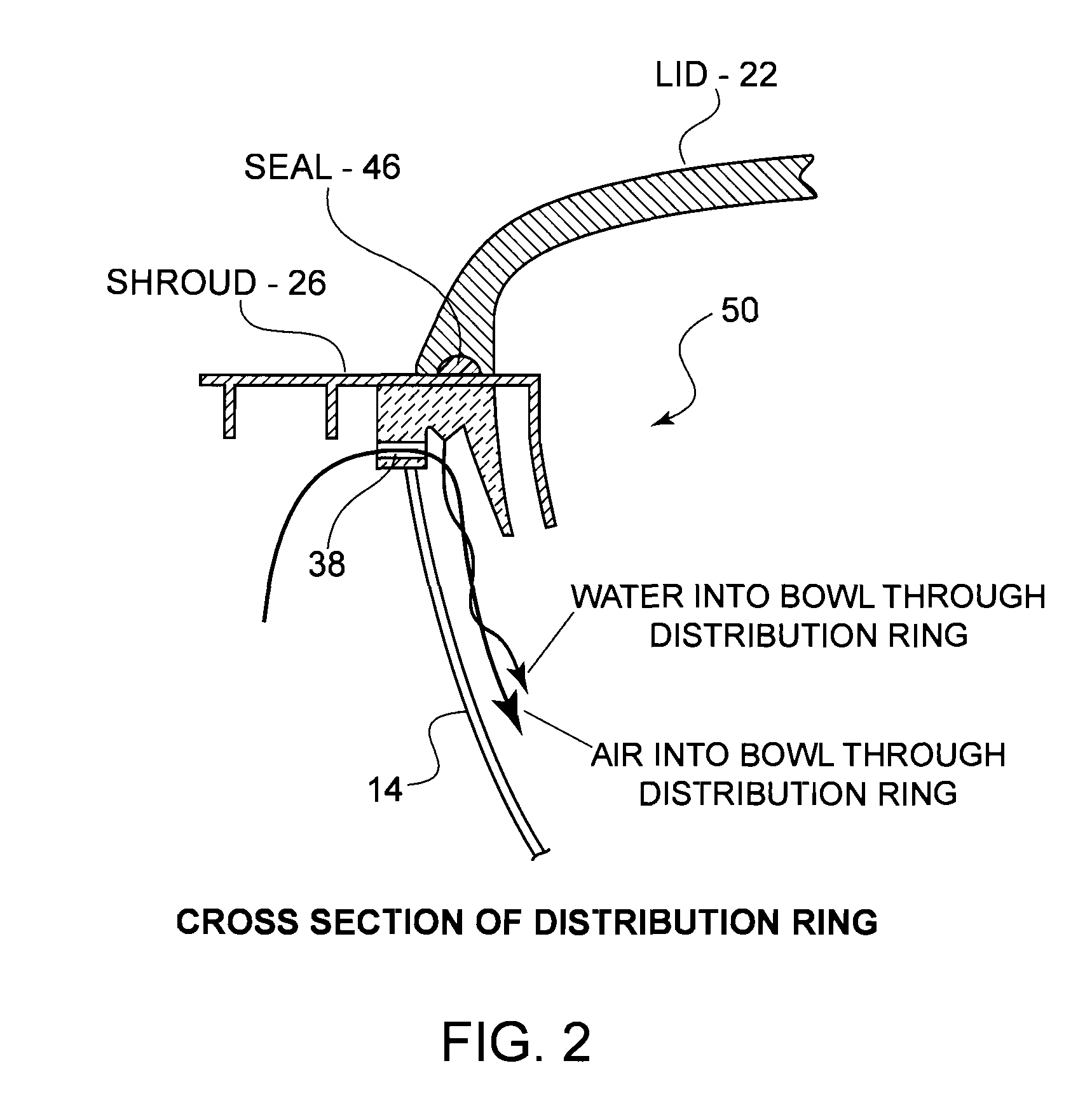 Vacuum toilet assembly