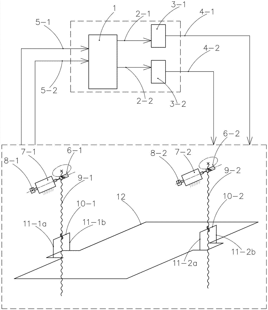 Double-motor driving device of parking device and control method thereof