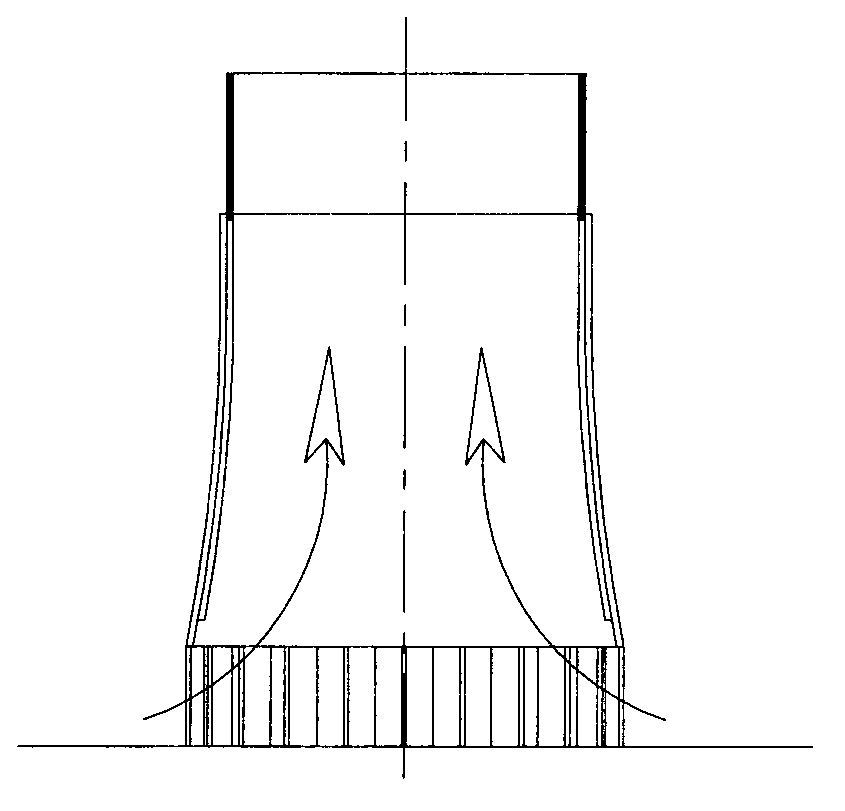 Boosted air cooling tower