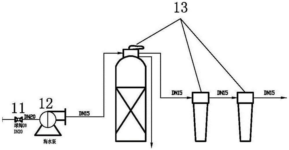 Seawater desalting device, seawater desalting method and medicinal liquid washing method