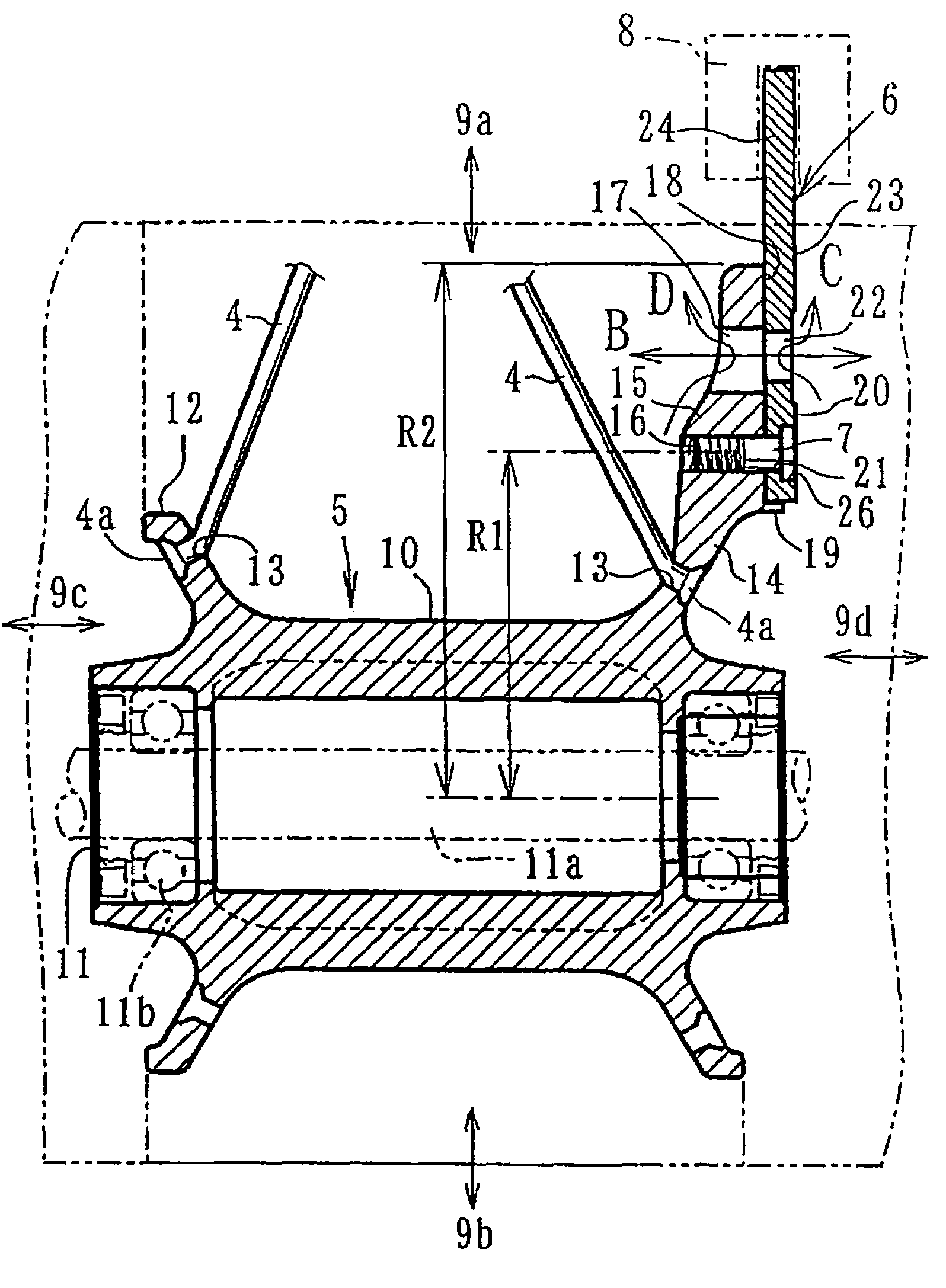 Disk brake device for vehicle