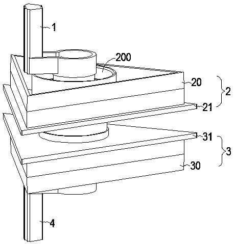 Ultrahigh connecting piece for three-sides billboards