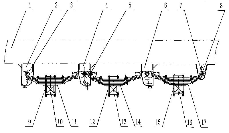 Semitrailer suspension device