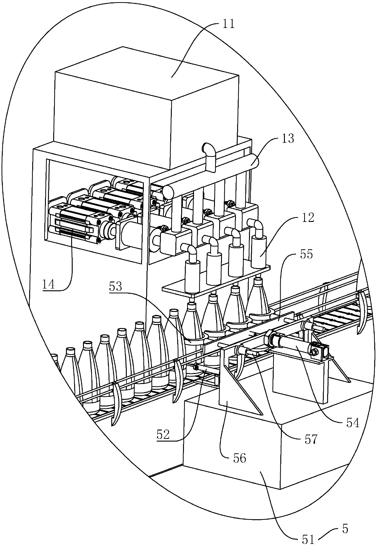 Automatic filling sealing line for lubricating oil