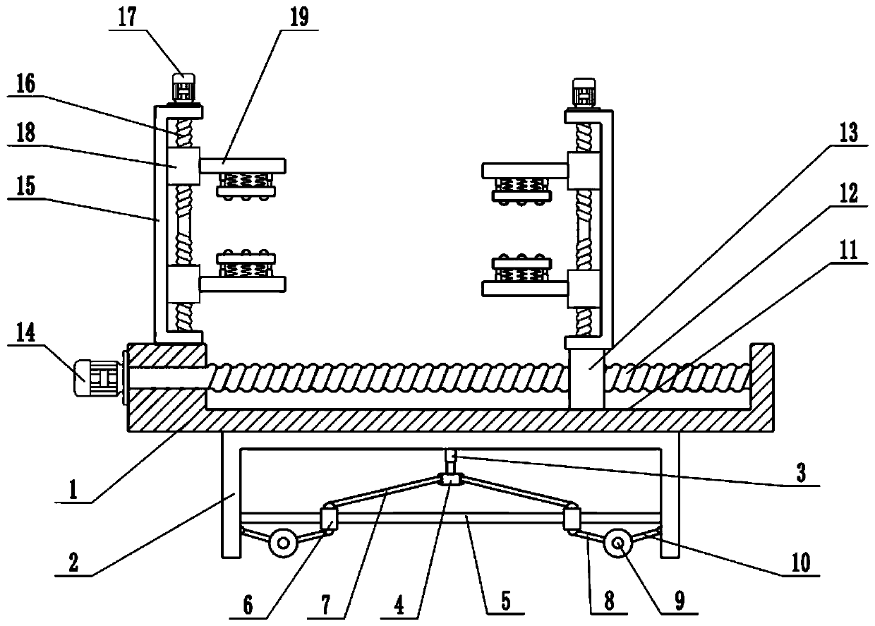 Clamping device for light partition wall processing