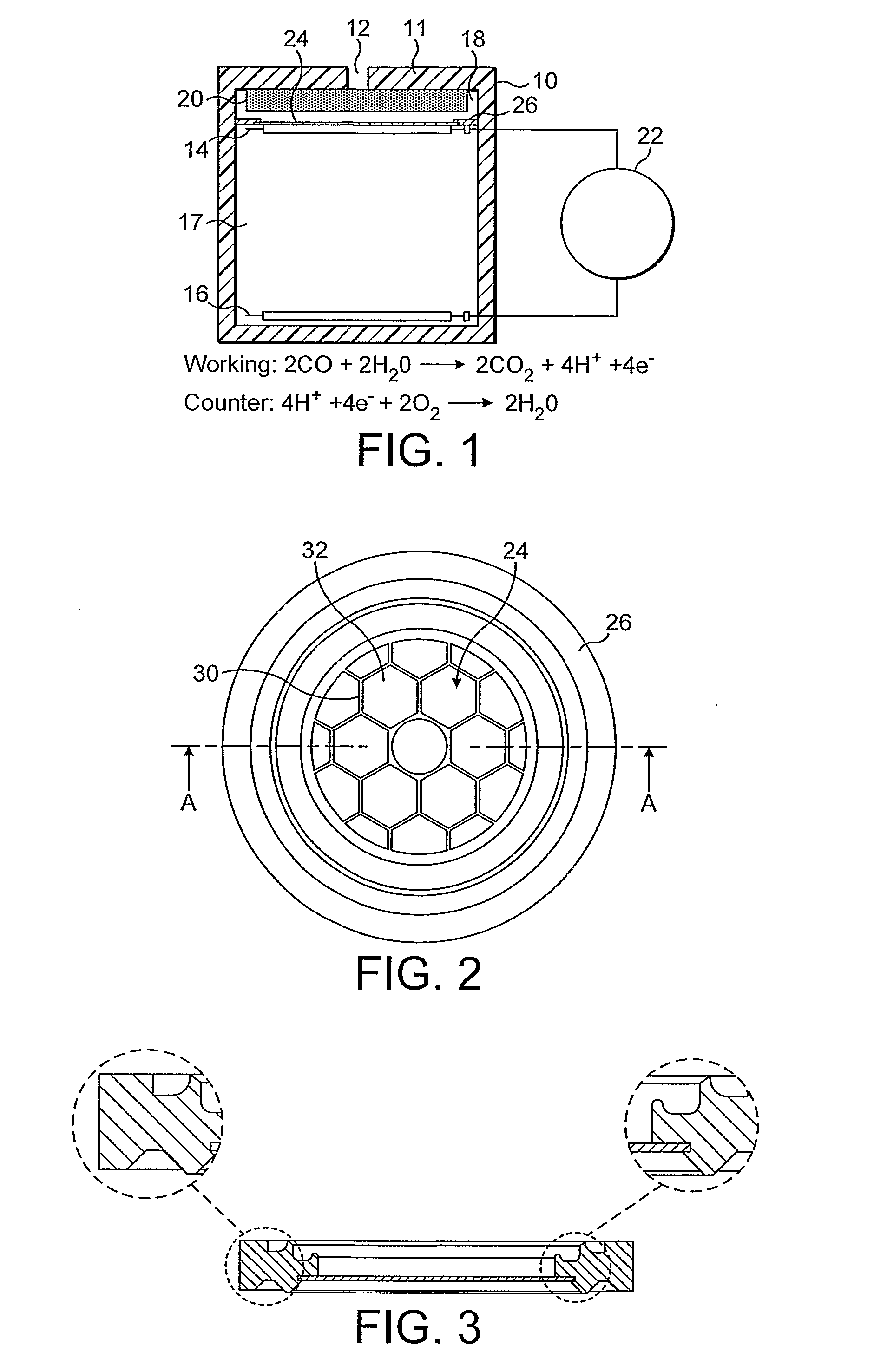 Liquid Electrolyte Gas Sensor Comprising Rigid Porous Electrode Support